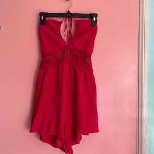 Red mini romper